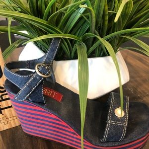 Esprit denim platform sandal size 6.5